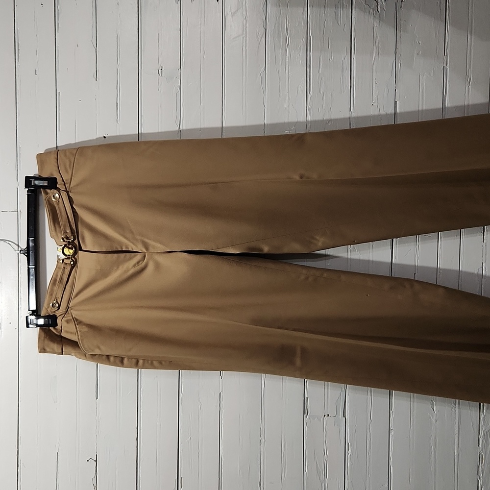 White House Black Market Boot Cut Khaki Lightweight lined Pant Sz 12R